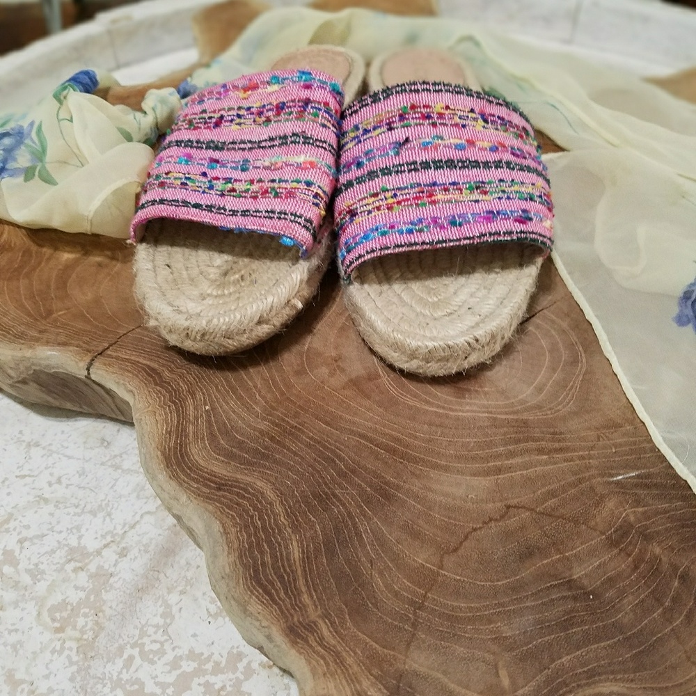 J Crew Espadrille Slide Sandals